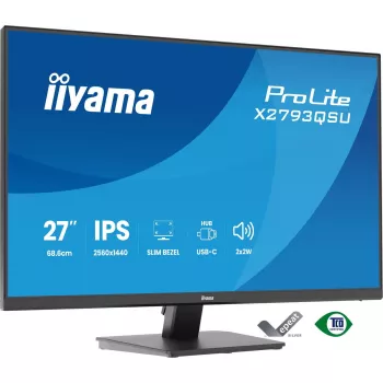 27 Zoll IIYAMA ProLite X2793QSU-B1 Quad HD 2560x1440 IPS LED-Monitor, 1 ms, USB-Hub, Lautsprecher, VESA