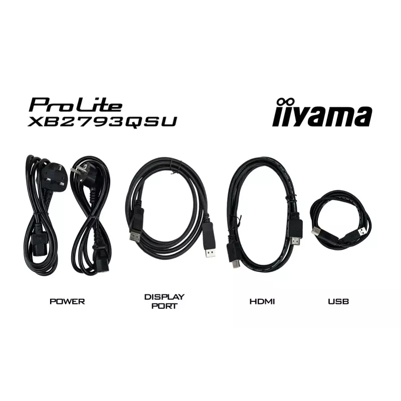 Monitor IIYAMA ProLite XB2793QSU-B1 27 Zoll (68,6 cm) IPS LED Quad HD 2560x1440, matt, USB-Hub, Lautsprecher, VESA, höhenverstellbar, schwarz