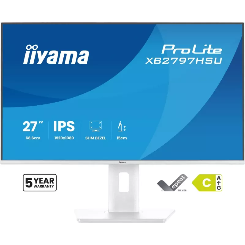 iiyama ProLite XB2797HSU-W1 Computermonitor 68,6 cm (27 Zoll) 1920 x 1080 Pixel Full HD LED Weiß