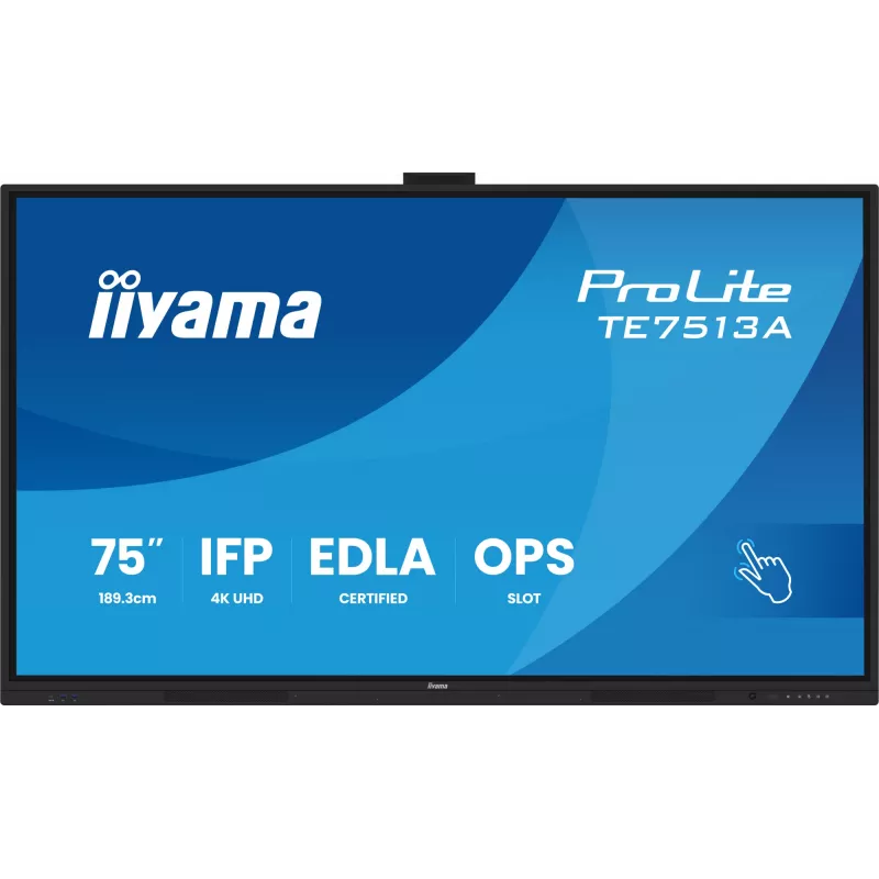 Interaktives Flachdisplay IIYAMA TE7513A-B2AG 75 Zoll 4K UHD Touchscreen, 500 cd/m², Wi‑Fi, Android, 24/7