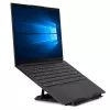 Lindy Faltbarer quadratischer Laptop-Riser, Laptop-Arm, Schwarz, Silber, Aluminium, Gummi, 10 kg, RoHS, REACH & California Proposition 65, 90 - 113 mm