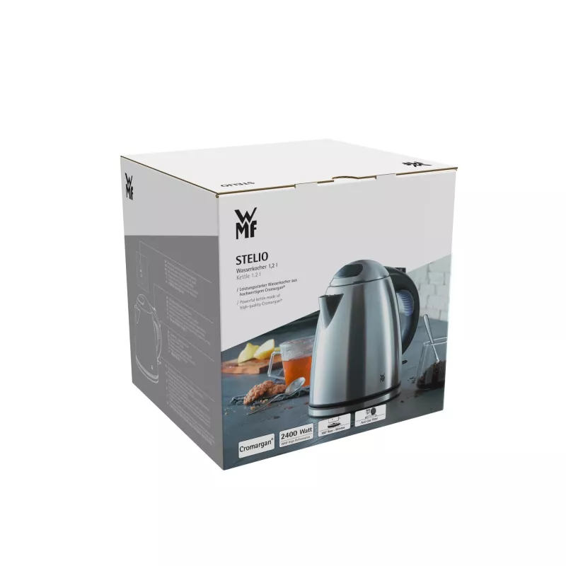 WMF Stelio 0413010012 Wasserkocher 1,2 l 2400 W Schwarz, Edelstahl