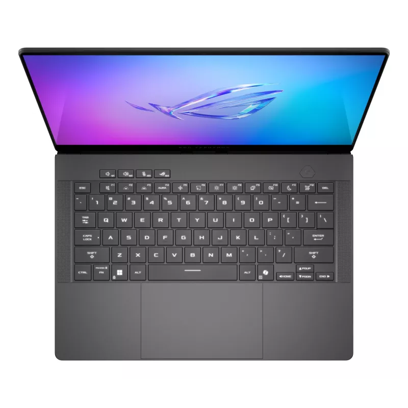 ASUS ROG Zephyrus G14 GA403WR-QS152W AMD Ryzen AI 9 HX 370 Laptop 35,6 cm (14 Zoll) WQXGA+ 64 GB LPDDR5x-SDRAM 2 TB SSD NVIDIA GeForce RTX 5070 Ti Wi-Fi 7 (802.11be) Windows 11 Home Deutsch Schwarz, Grau
