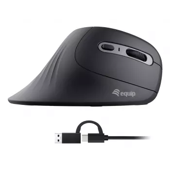 Equip Ergonomic Mouse USB-A/C Right-Handed Black - Mouse - 7200 DPI