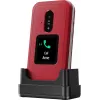 Feature-Phone Doro Leva E30 Klapphandy, 2,8 Zoll (7,11 cm) 320x240, Single-SIM, 0,3 MP Kamera, 1150 mAh, IP55, Rot/Weiß