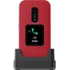 Feature-Phone Doro Leva E30 Klapphandy, 2,8 Zoll (7,11 cm) 320x240, Single-SIM, 0,3 MP Kamera, 1150 mAh, IP55, Rot/Weiß