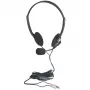 Manhattan Stereo On-Ear-Headset (3,5 mm), Mikrofonbügel, Inline-Lautstärkeregelung, Schaumstoff-Ohrpolster, Standard-2x 3,5-mm-Stereo-Klinkenstecker für Audio-/Mikrofonnutzung, Kabel 2 m, Schwarz, drei Jahre Garantie