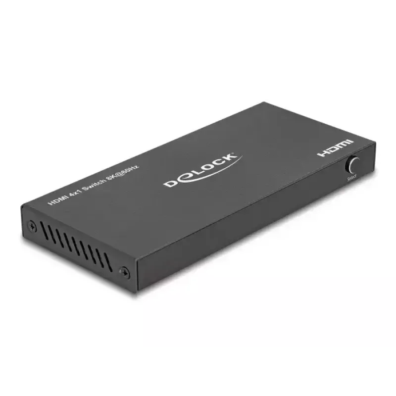 DeLOCK HDMI Switch 4 x HDMI-Eingang auf 1 x HDMI-Ausgang 8K 60 Hz Schwarz