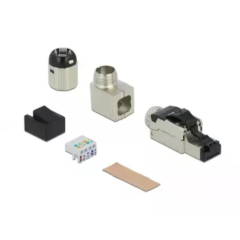 RJ45-Stecker Feldkonfektionierung Cat.6A Metall gewinkelt DeLOCK 86289