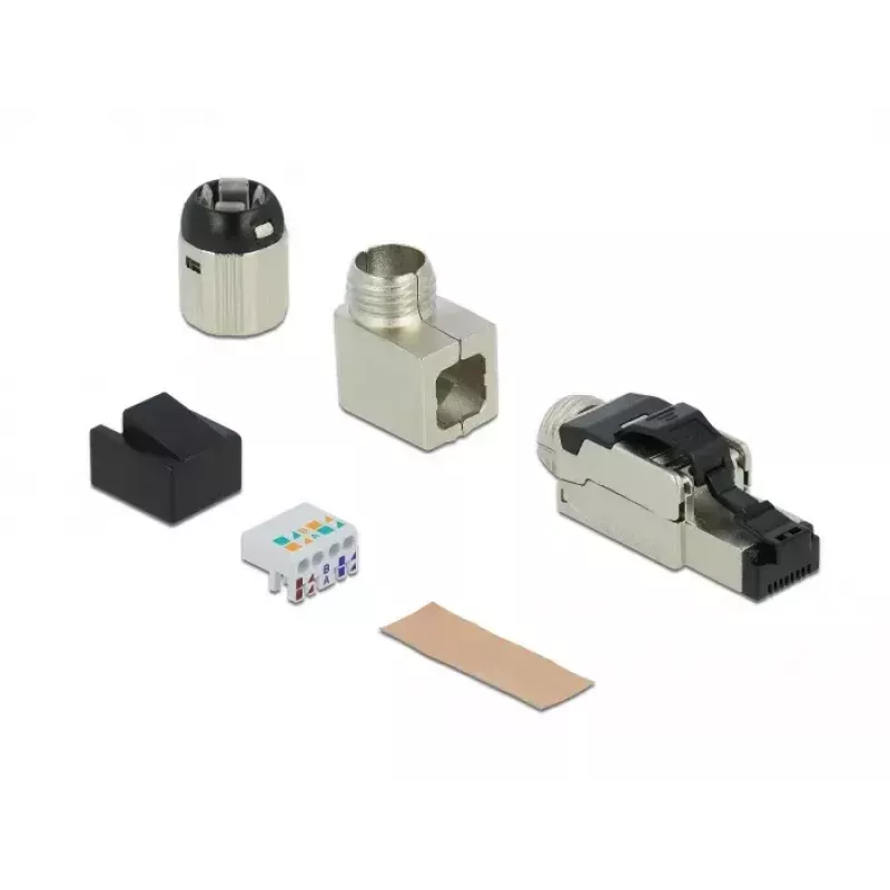RJ45-Stecker Feldkonfektionierung Cat.6A Metall gewinkelt DeLOCK 86289