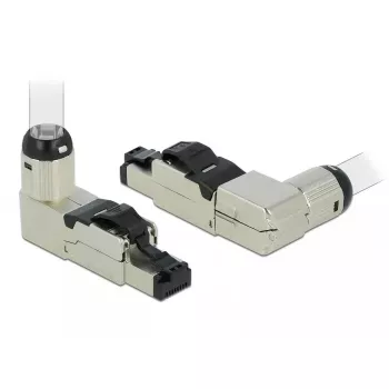 RJ45-Stecker Feldkonfektionierung Cat.6A Metall gewinkelt DeLOCK 86289