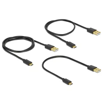 USB-Kabel DeLOCK 83680 USB 2.0 USB A Micro-USB B Schwarz
