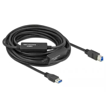USB-Kabel DeLOCK 85380 USB 3.2 Gen 1 10 m USB A USB B Schwarz