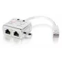 2-Port Cat.5e RJ45 Splitter, Equip 127603, Metallic/Weiß, 0,15 m