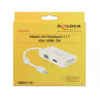 Kabel DeLOCK 0,16m DisplayPort VGA HDMI DVI