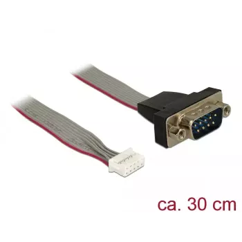 Serielles Kabel DeLOCK 89632 Schwarz Grau Rot 0,3m DB-9