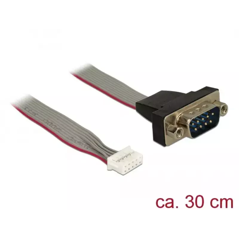 Serielles Kabel DeLOCK 89632 Schwarz Grau Rot 0,3m DB-9