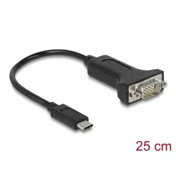 DELOCK 64307 Serielles Kabel USB Type-C auf RS-232 (D-Sub 9) Schwarz 0,25 m