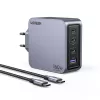 Ugreen Nexode Pro 160W GaN Ladegerät mit USB-C-Kabel Universal Schwarz, Grau AC Schnellladung Indoor