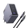 Ugreen Nexode Pro 160W GaN Ladegerät mit USB-C-Kabel Universal Schwarz, Grau AC Schnellladung Indoor
