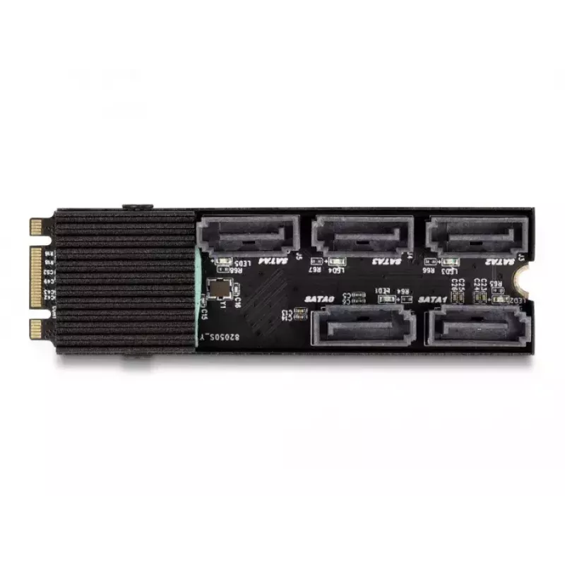DeLOCK Konverter M.2 2280 Key B+M Stecker auf 5 x SATA mit Kühlkörper