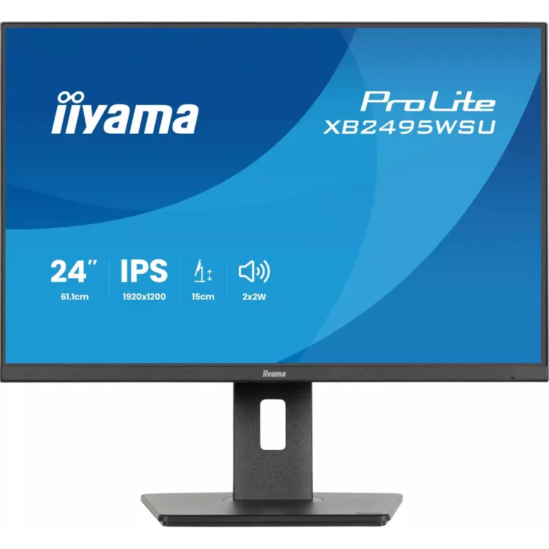 Monitor IIYAMA ProLite XB2495WSU-B1 61,2 cm (24.1 Zoll) 1920×1200 IPS Full HD, 4 ms, USB 3.2 Hub, höhenverstellbar, Lautsprecher