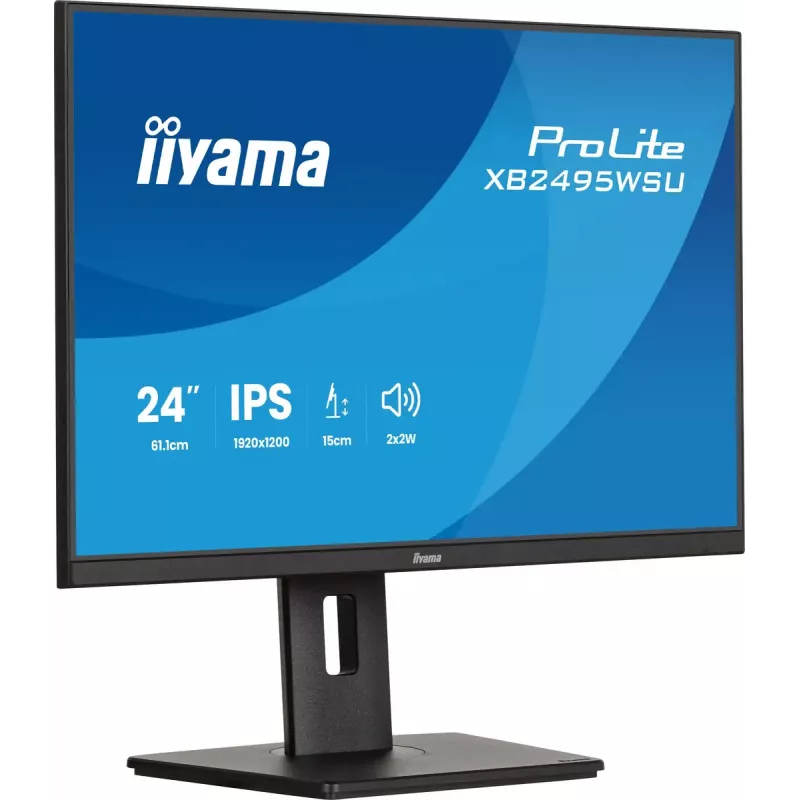 Monitor IIYAMA ProLite XB2495WSU-B1 61,2 cm (24.1 Zoll) 1920×1200 IPS Full HD, 4 ms, USB 3.2 Hub, höhenverstellbar, Lautsprecher