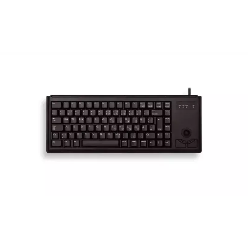 Cherry G84-4420 kompakte Tastatur mit Trackball, USB, US-Layout, schwarz