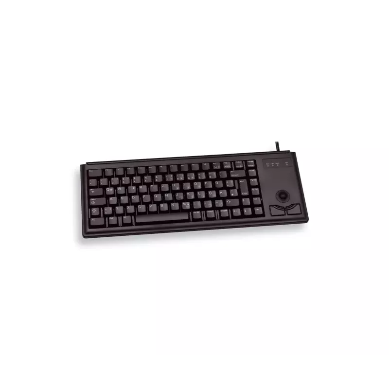 Cherry G84-4420 kompakte Tastatur mit Trackball, USB, US-Layout, schwarz