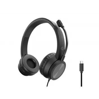 Headset CONCEPTRONIC POLONA05BC — Stereo USB-C, Geräuschunterdrückendes Mikrofon, Ohraufliegend, 2 m Kabel, 20–22000 Hz, Schwarz