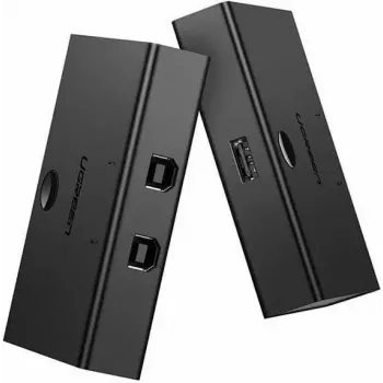 USB-Umschalter UGREEN UGR423 2x1 Schwarz — 2 Computer an 1 USB-Gerät, manuelle Taste