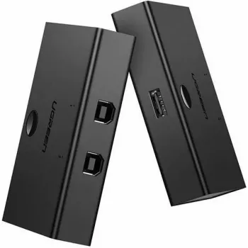 USB-Umschalter UGREEN UGR423 2x1 Schwarz — 2 Computer an 1 USB-Gerät, manuelle Taste