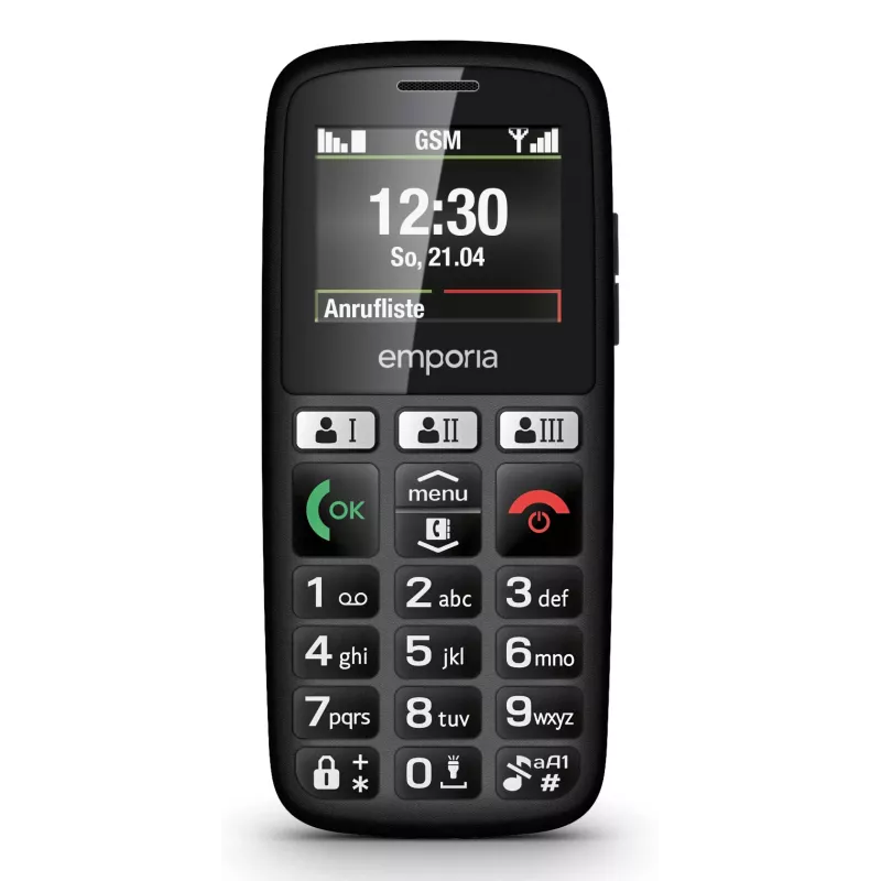 Emporia emporiaHAPPY 4,6 cm (1,81 Zoll) 70 g Schwarz Einsteiger-Handy