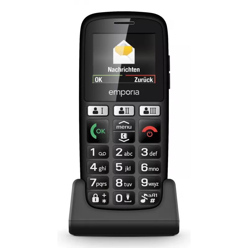 Emporia emporiaHAPPY 4,6 cm (1,81 Zoll) 70 g Schwarz Einsteiger-Handy