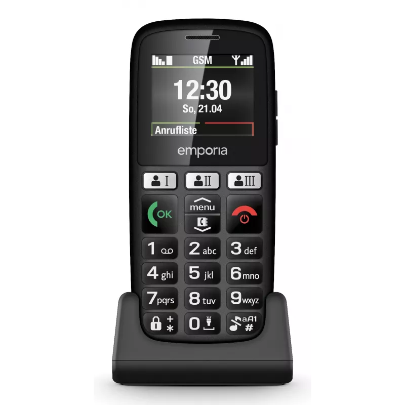 Emporia emporiaHAPPY 4,6 cm (1,81 Zoll) 70 g Schwarz Einsteiger-Handy