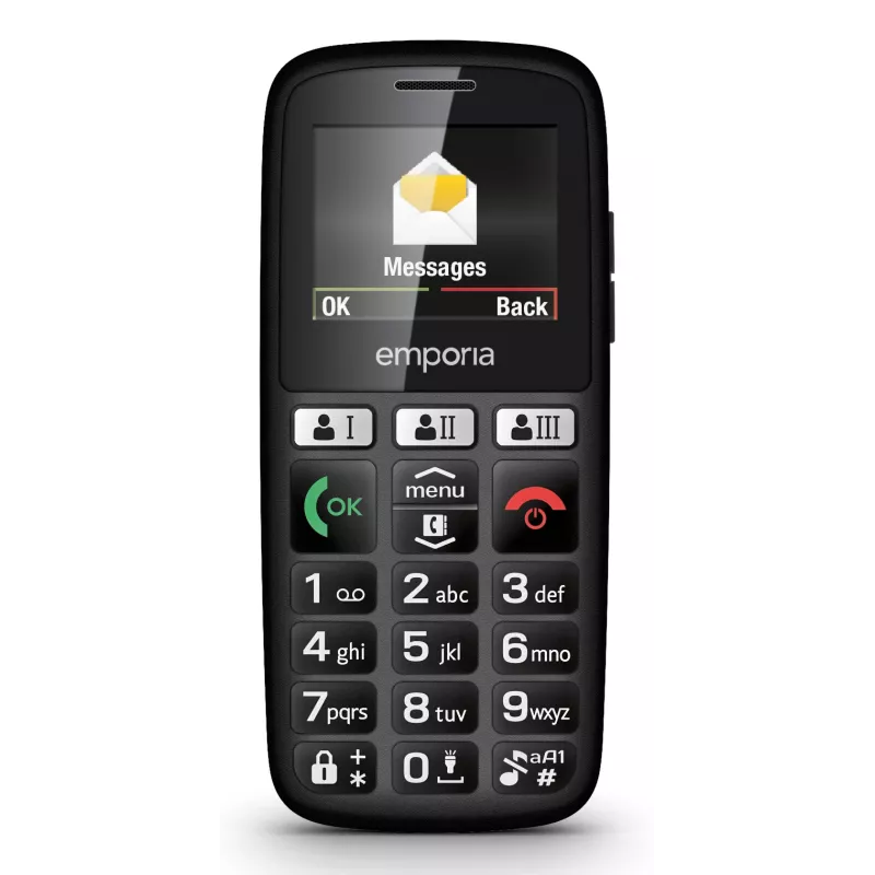 Emporia emporiaHAPPY 4,6 cm (1,81 Zoll) 70 g Schwarz Einsteiger-Handy