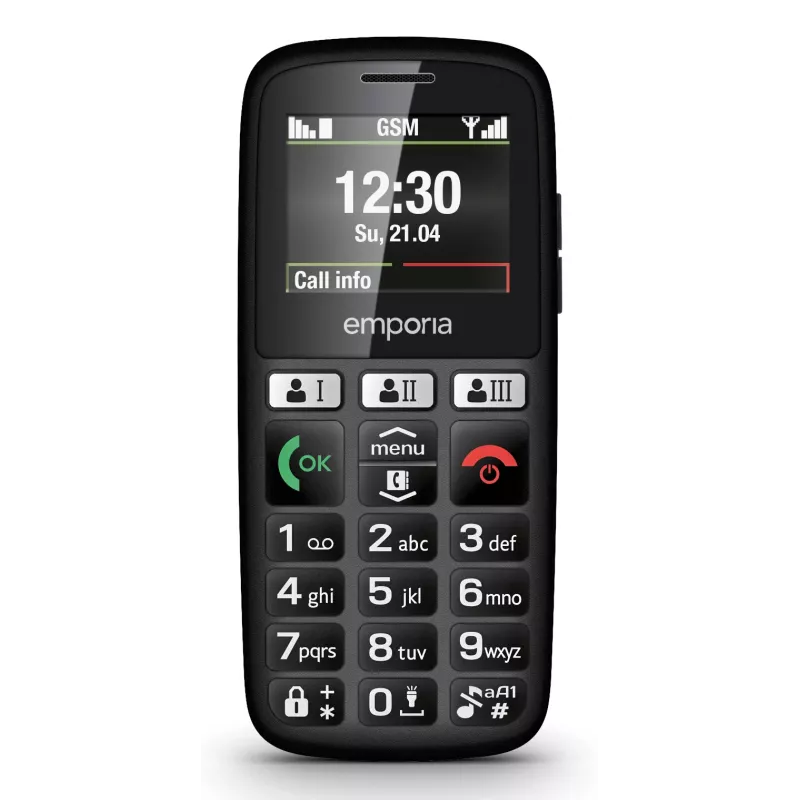 Emporia emporiaHAPPY 4,6 cm (1,81 Zoll) 70 g Schwarz Einsteiger-Handy