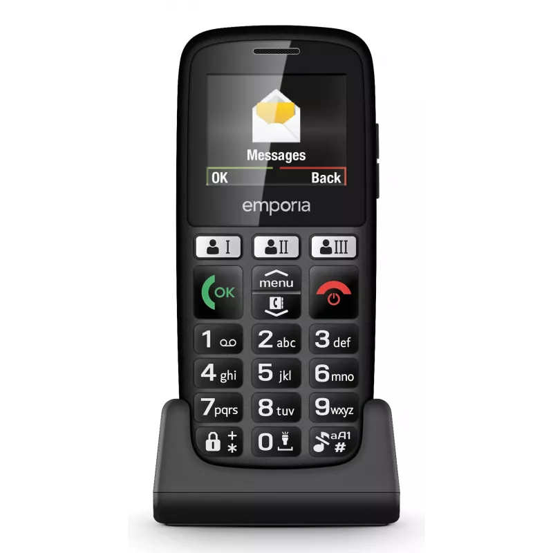 Emporia emporiaHAPPY 4,6 cm (1,81 Zoll) 70 g Schwarz Einsteiger-Handy