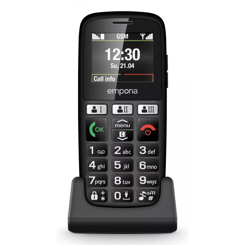 Emporia emporiaHAPPY 4,6 cm (1,81 Zoll) 70 g Schwarz Einsteiger-Handy