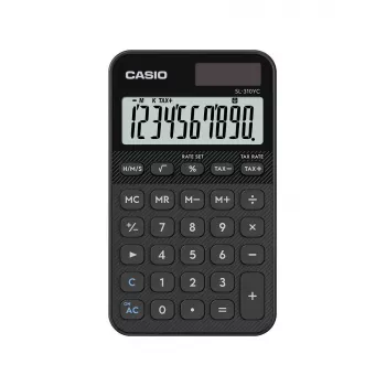 Taschenrechner CASIO SL-310YC im Taschenformat, einfach, 10-stellig, Batterie und Solar, Steuer- und Gewinnfunktionen, schwarz