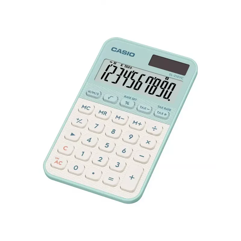 Taschenrechner CASIO SL-310YC Tasche Basic 10-stellig Batterie/Solar hellgrün