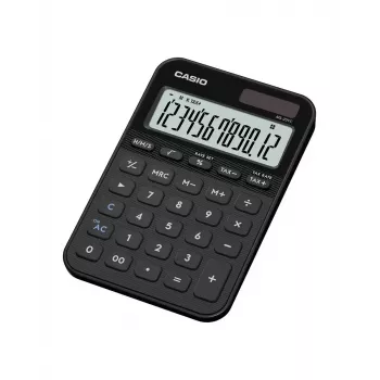 Tischrechner CASIO MS-20YC — Basismodell, Batterie-/Solarenergie, Steuer- und Gewinnberechnung, schwarz