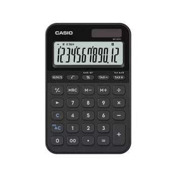 Tischrechner CASIO MS-20YC — Basismodell, Batterie-/Solarenergie, Steuer- und Gewinnberechnung, schwarz
