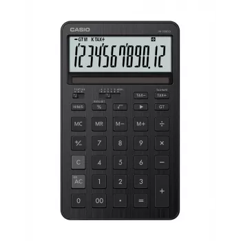 Tischrechner CASIO JW-200DQ – Basis, 12-stellig, Steuer- & Gewinnfunktionen, Batterie/Solar, schwarz