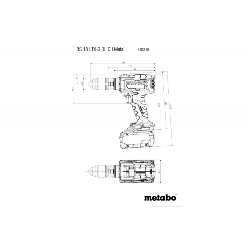 Pistolengriff-Bohrmaschine Metabo BS 18 LTX-3 BL Q I Metal 4000 U/min 3 kg