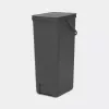 Brabantia Sort & Go 40L Rechteckiger Recycling-Abfalleimer Grau