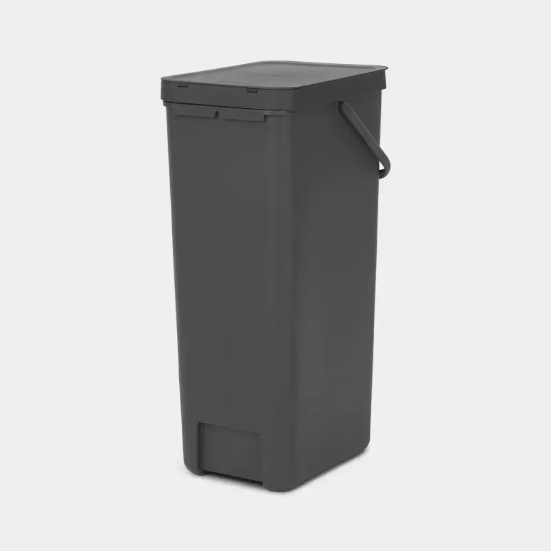 Brabantia Sort & Go 40L Rechteckiger Recycling-Abfalleimer Grau