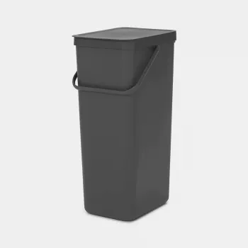 Brabantia Sort & Go 40L Rechteckiger Recycling-Abfalleimer Grau
