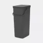 Brabantia Sort & Go 40L Rechteckiger Recycling-Abfalleimer Grau