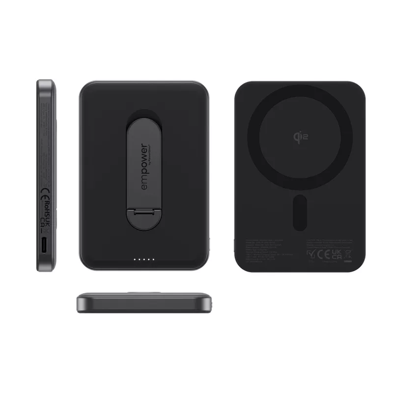 PanzerGlass empower™ by ® empower™ Bank mit Spin Stand | 5000mAh | Space Schwarz